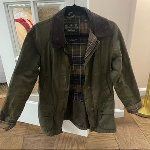 barbour beadnell jacket olive size 4